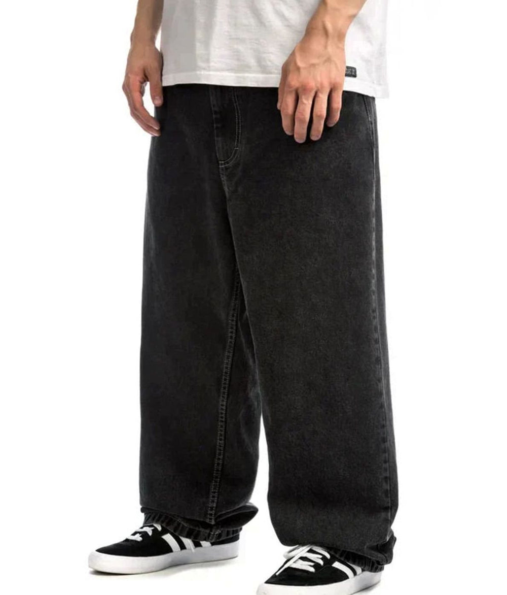 Men's Baggy Wide-Leg Relaxed-Fit Denim Jeans - Black