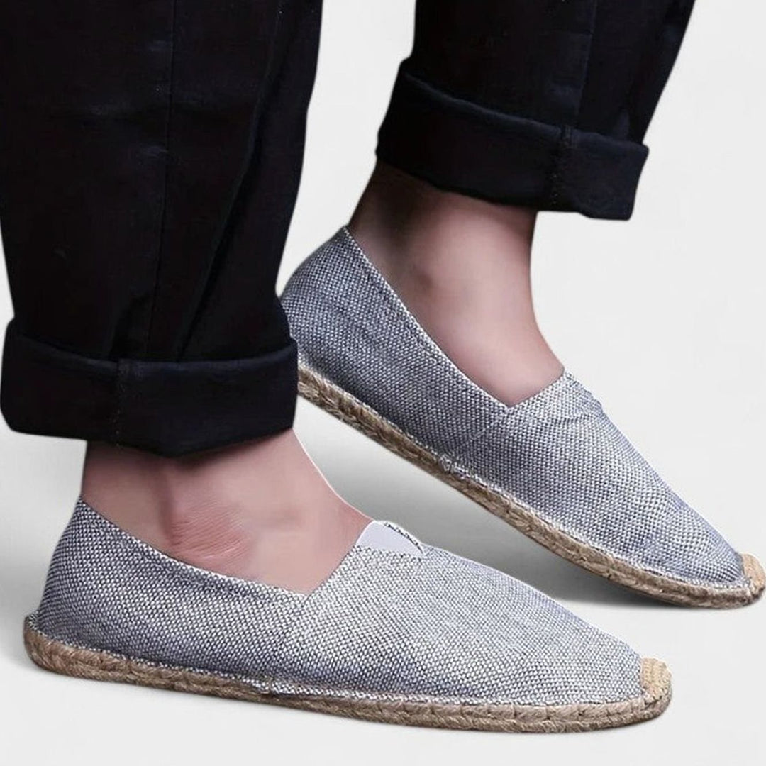 Men's Breathable Slip-On Canvas Espadrilles, White