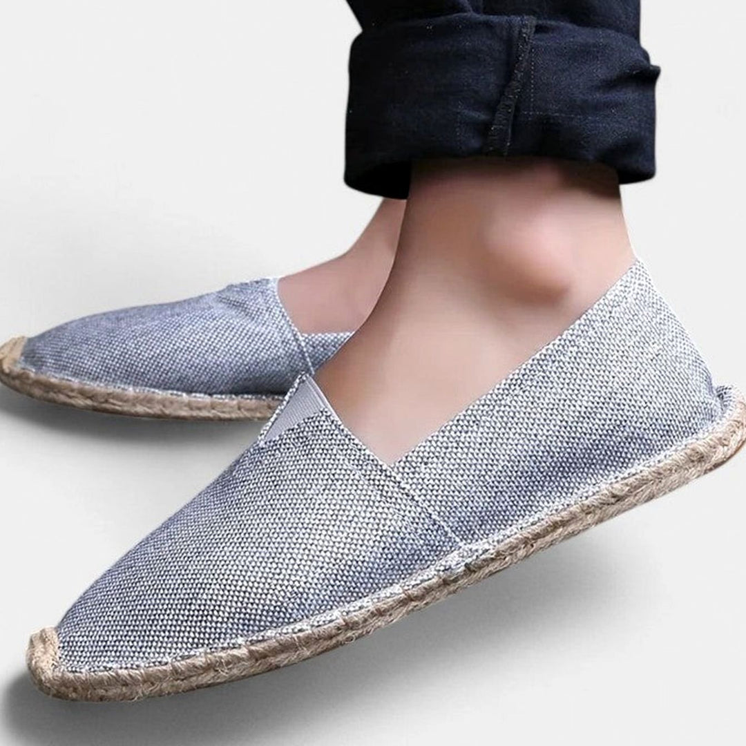 Men's Breathable Slip-On Canvas Espadrilles, White