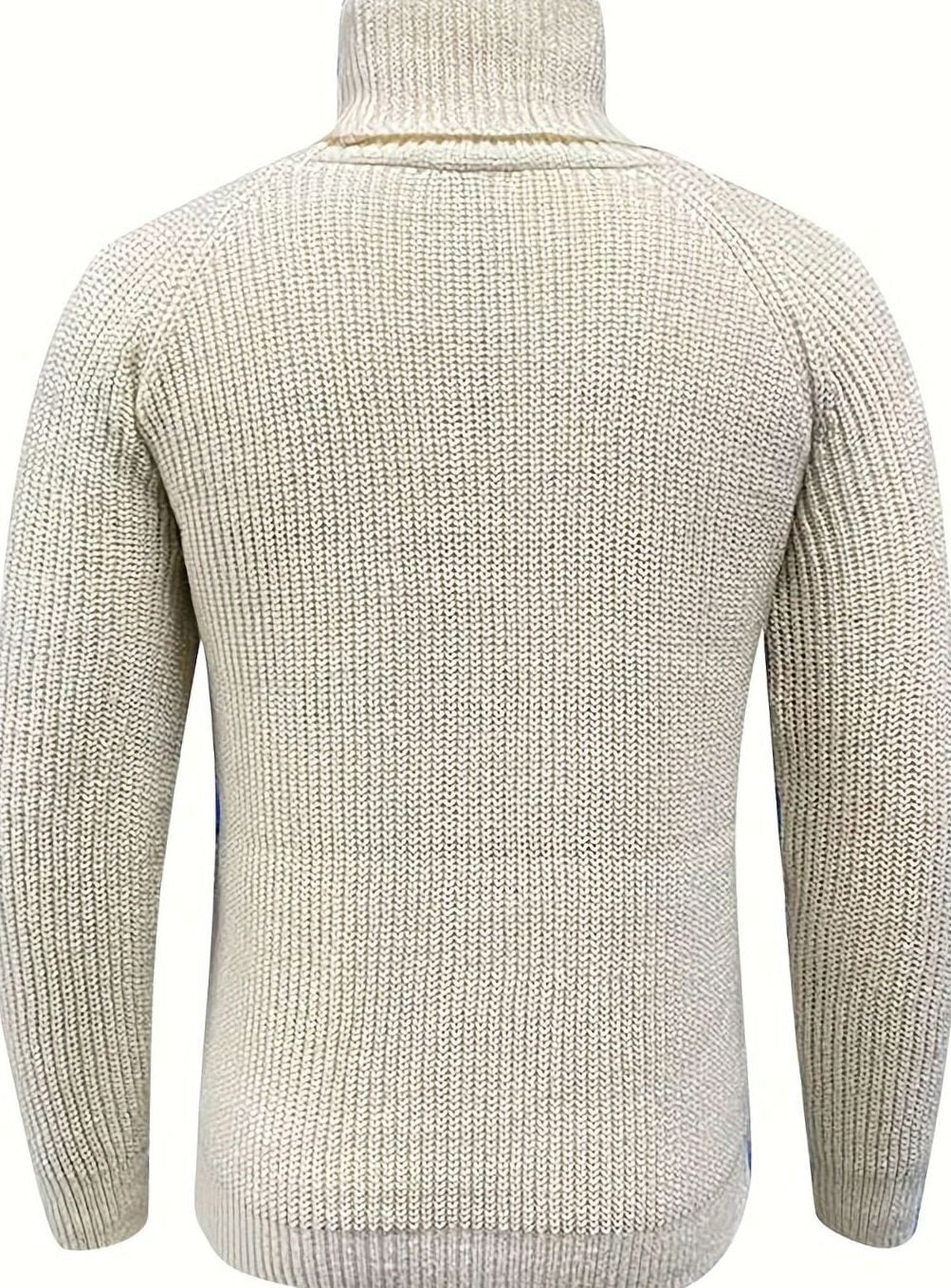 Men's Chunky Knit Rollneck Turtleneck Pullover Jumper