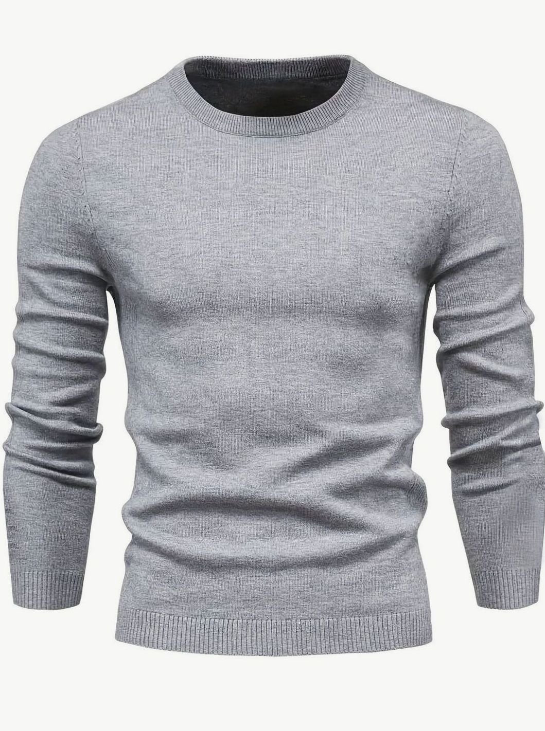 Men's Classic Crew-Neck Slim-Fit Knitted Sweater
