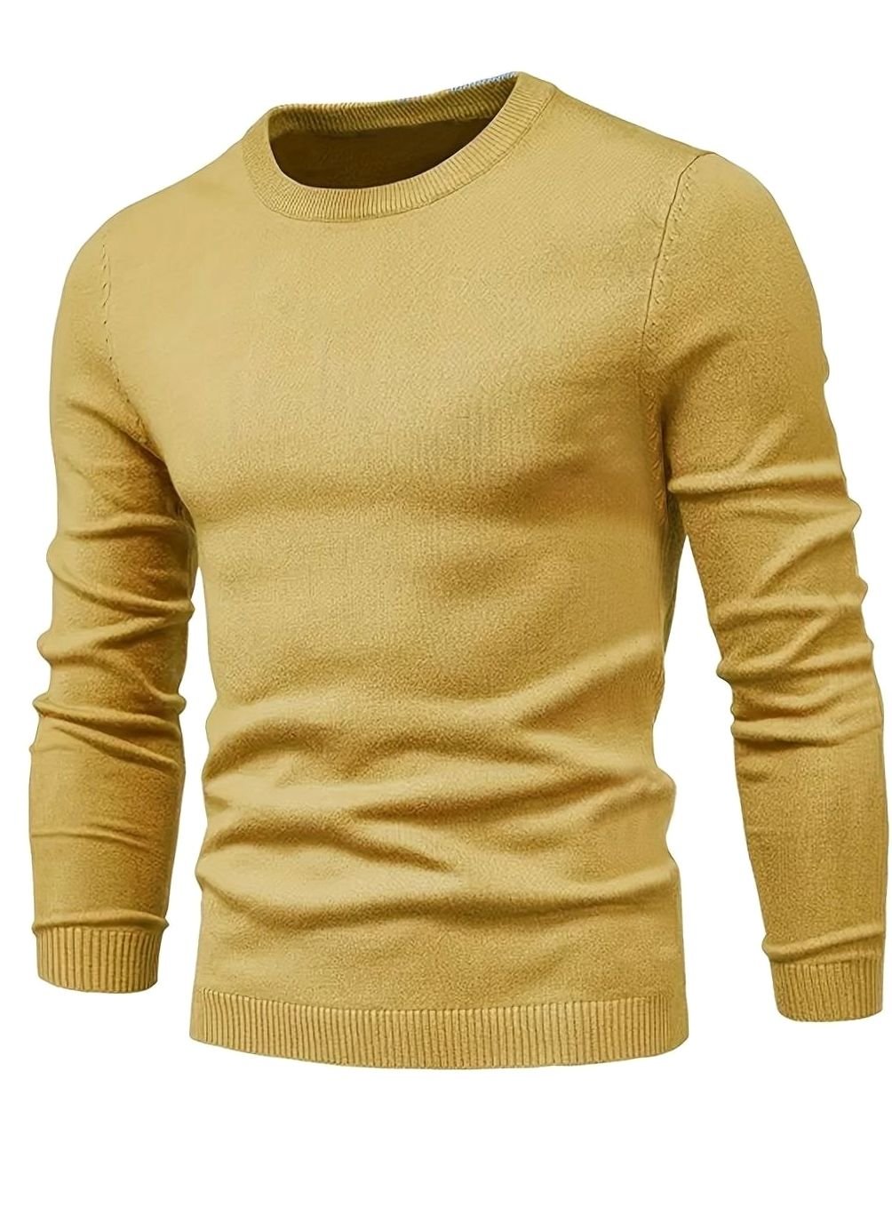 Men's Classic Crew-Neck Slim-Fit Knitted Sweater