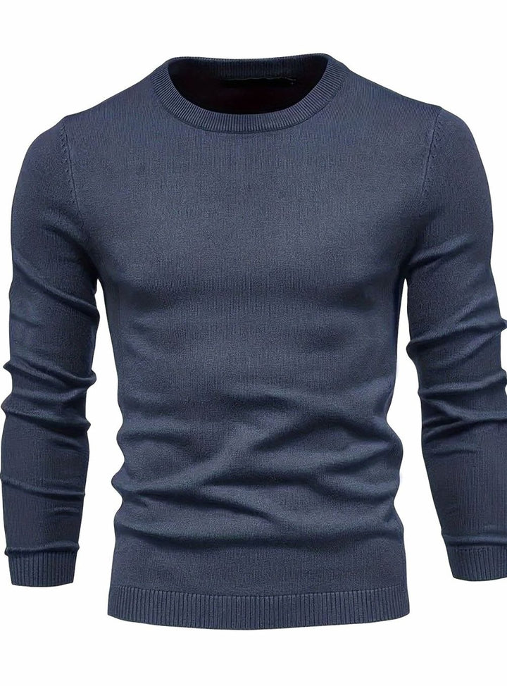 Men's Classic Crew-Neck Slim-Fit Knitted Sweater