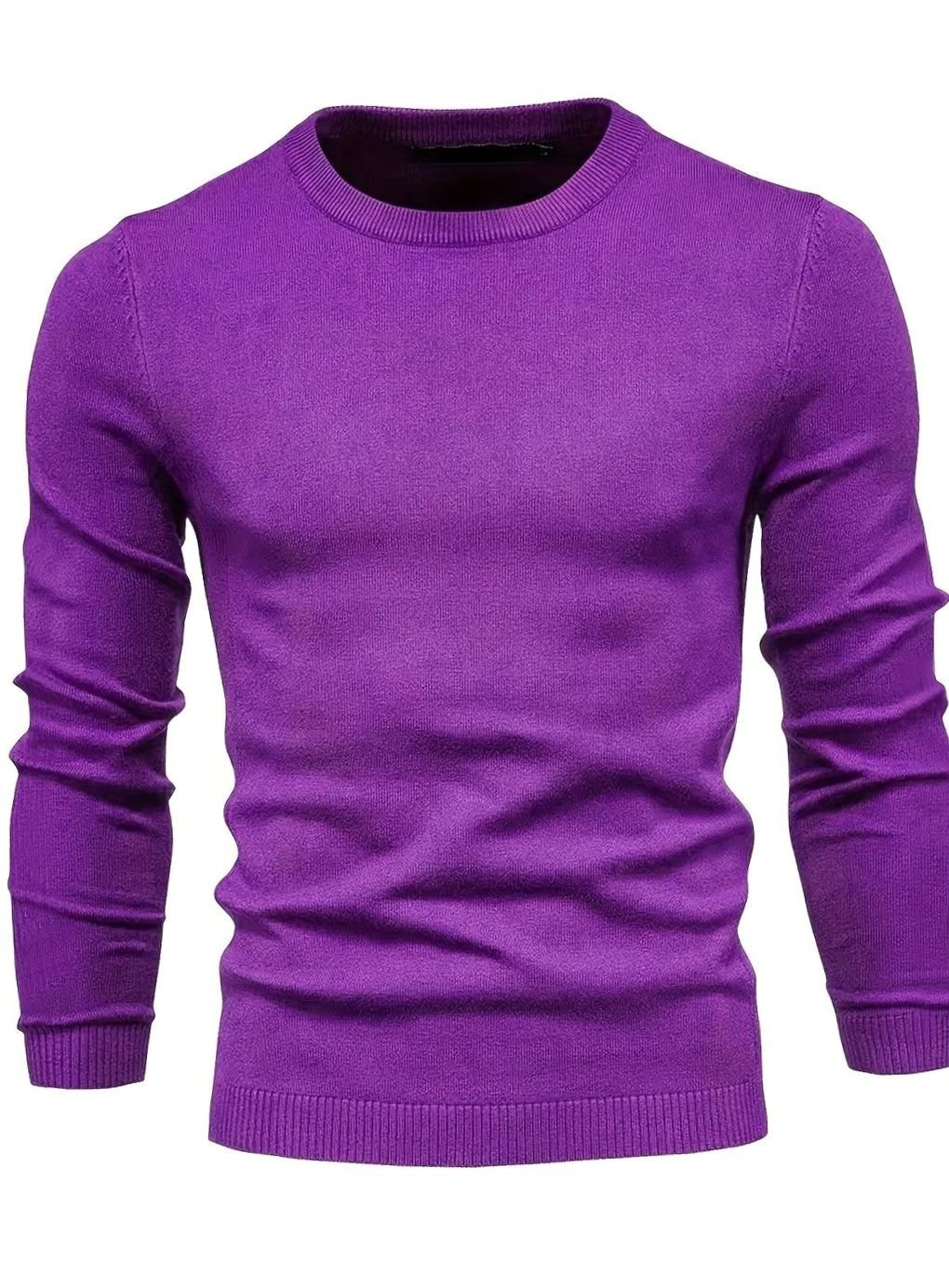 Men's Classic Crew-Neck Slim-Fit Knitted Sweater