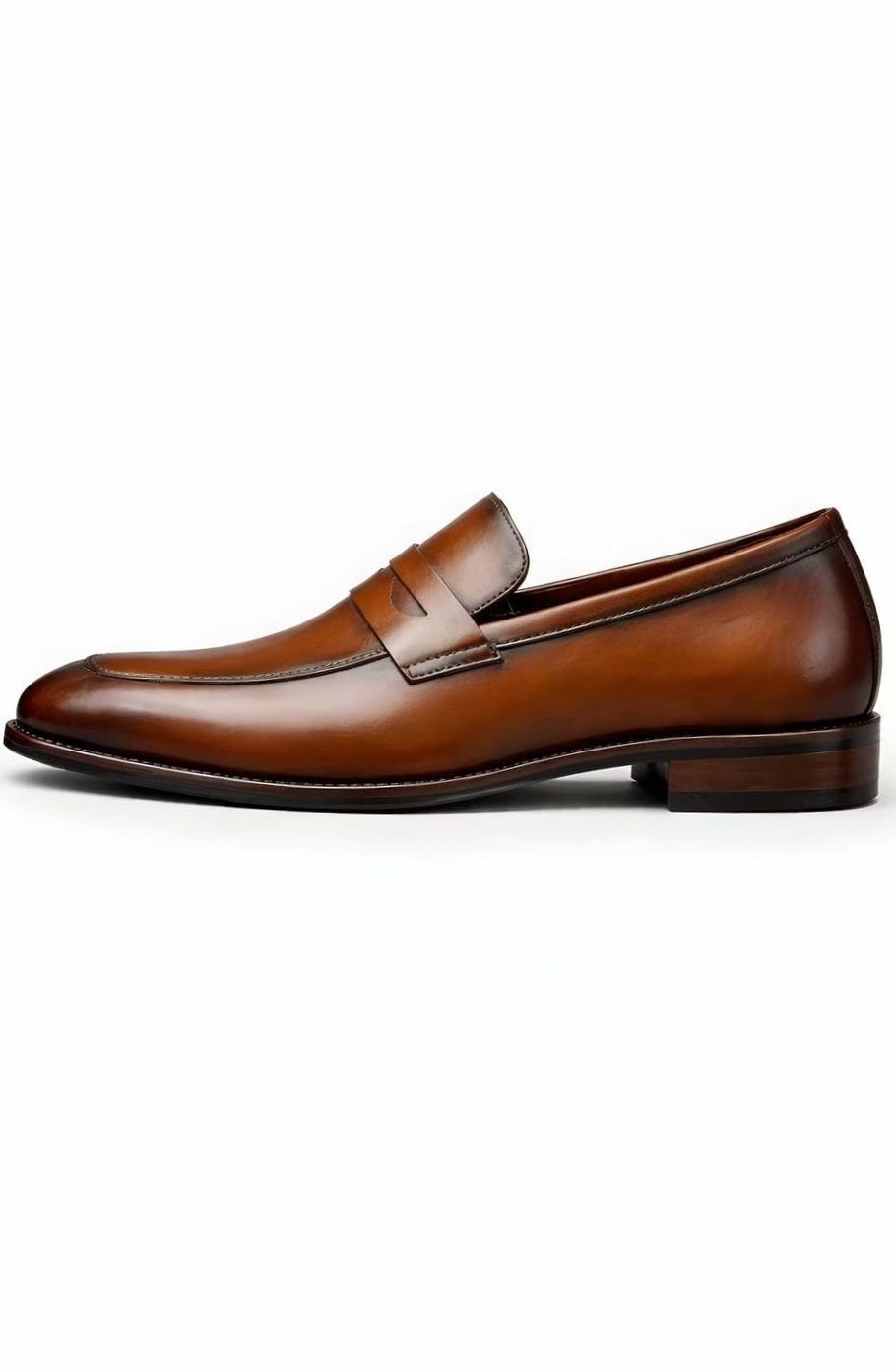 Men's Classic Slip-On Penny Loafer Dress Shoes, Tan Brown - Brown
