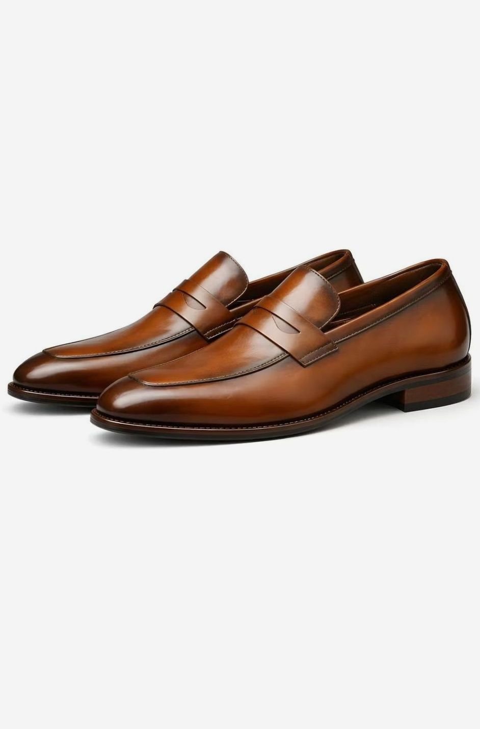 Men's Classic Slip-On Penny Loafer Dress Shoes, Tan Brown