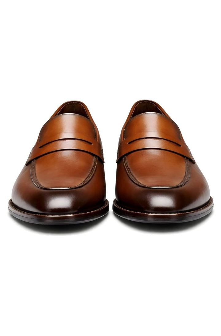 Men's Classic Slip-On Penny Loafer Dress Shoes, Tan Brown