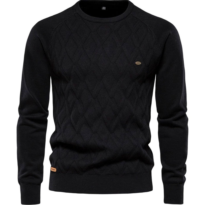 Men's Diamond-Knit Crew Neck Knitted Sweater