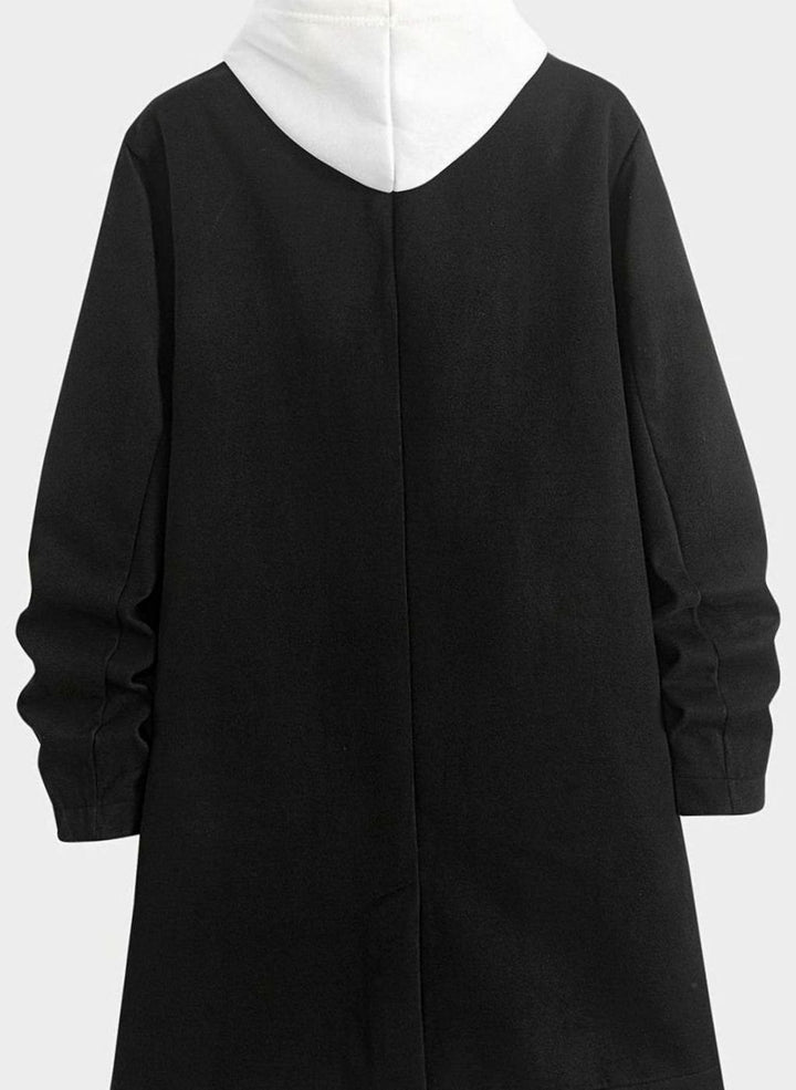 Men's Double-Breasted Tailored Wool Overcoat Notch Lapel
