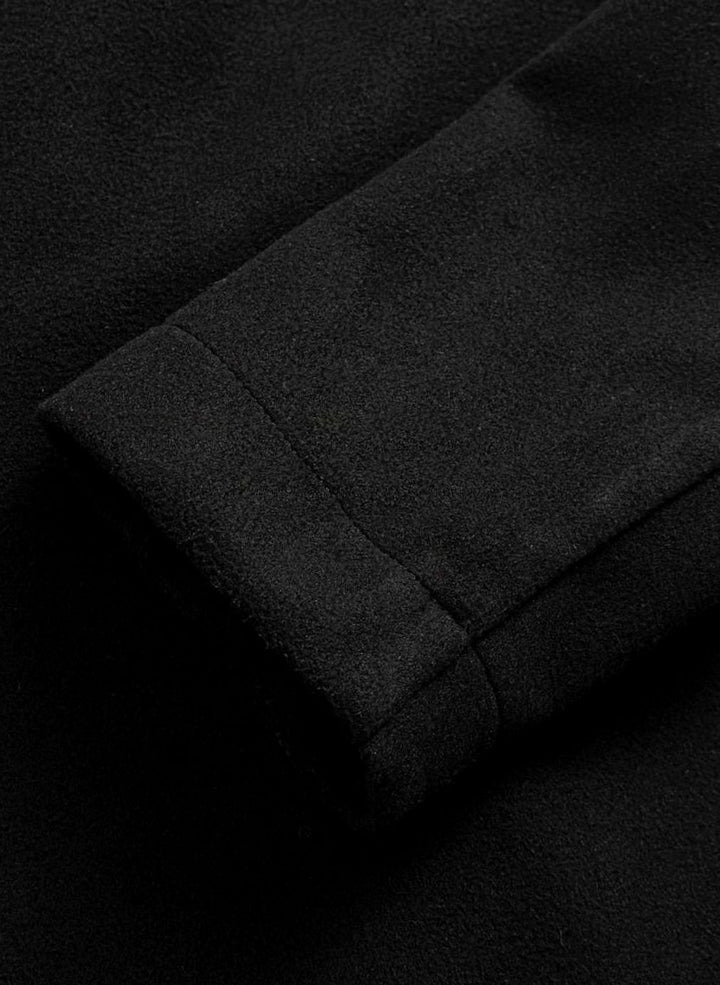 Men's Double-Breasted Tailored Wool Overcoat Notch Lapel