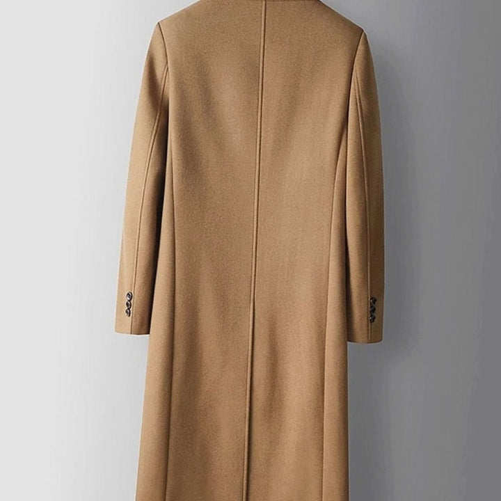 Men's Double-Breasted Wool Long Tailored Overcoat