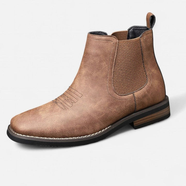 Men's Faux Leather Slip-On Chelsea Ankle Boots