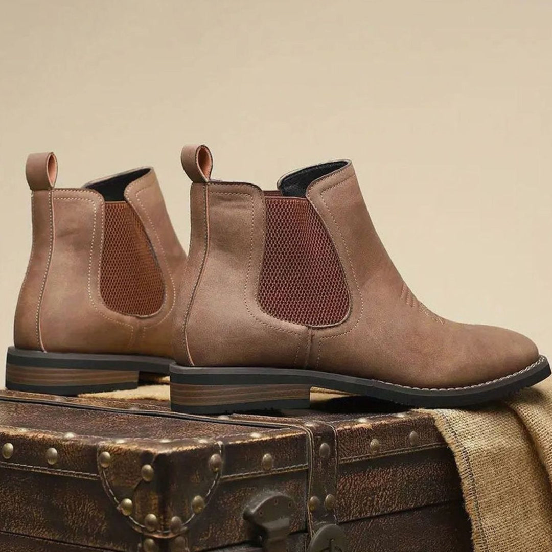 Men's Faux Leather Slip-On Chelsea Ankle Boots