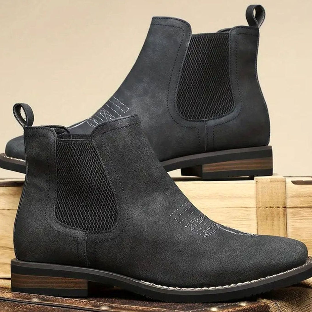 Men's Faux Leather Slip-On Chelsea Ankle Boots