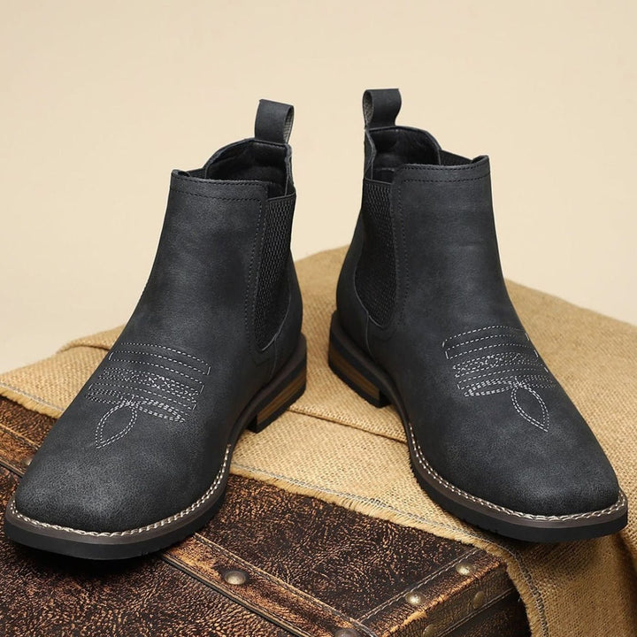 Men's Faux Leather Slip-On Chelsea Ankle Boots