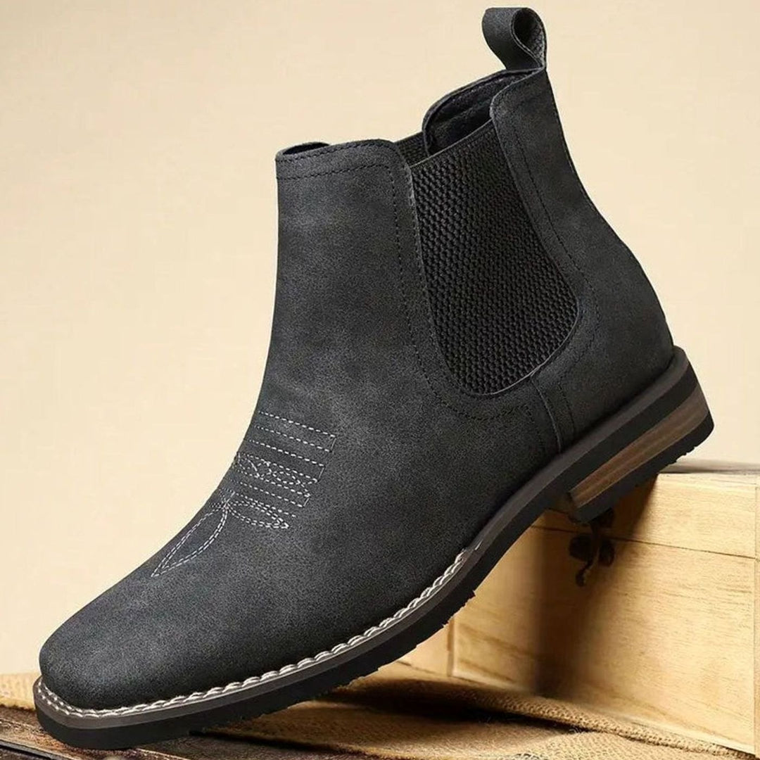 Men's Faux Leather Slip-On Chelsea Ankle Boots