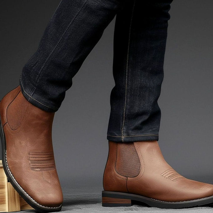 Men's Faux Leather Slip-On Chelsea Ankle Boots