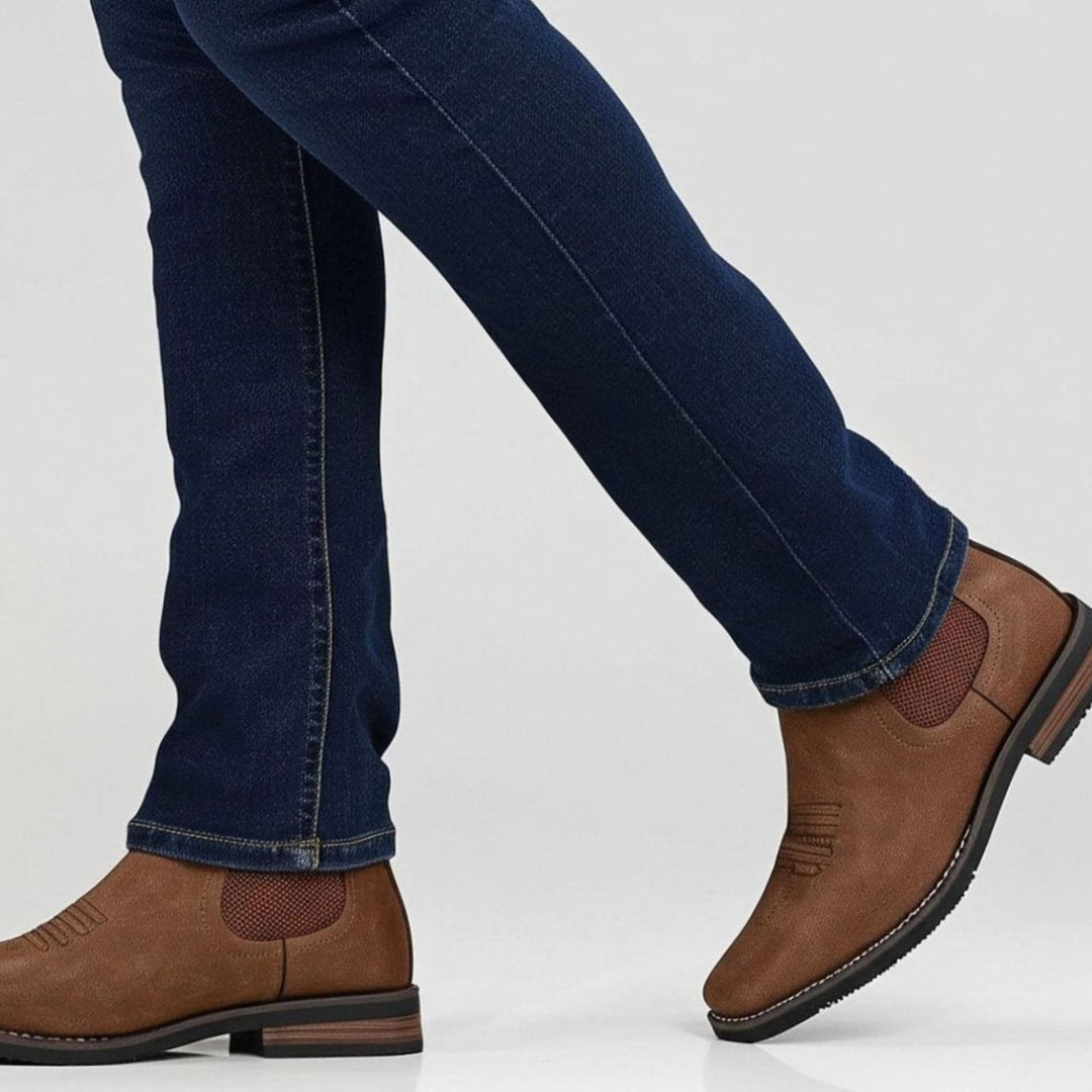 Men's Faux Leather Slip-On Chelsea Ankle Boots