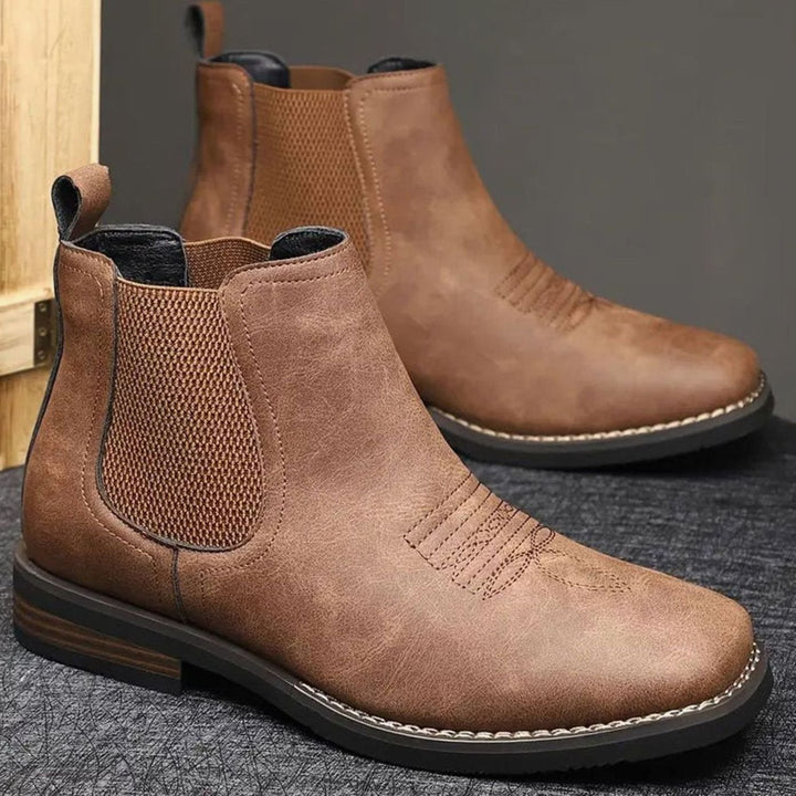 Men's Faux Leather Slip-On Chelsea Ankle Boots