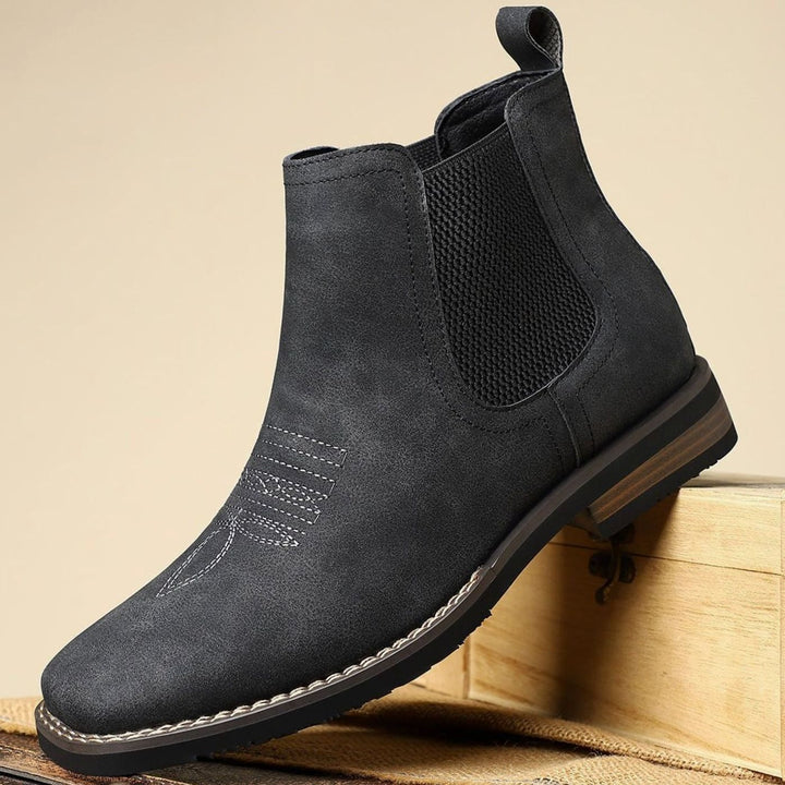 Men's Faux Leather Slip-On Chelsea Ankle Boots