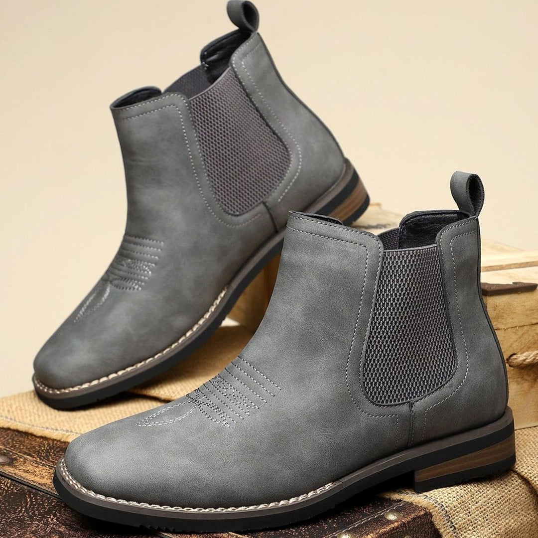 Men's Faux Leather Slip-On Chelsea Ankle Boots