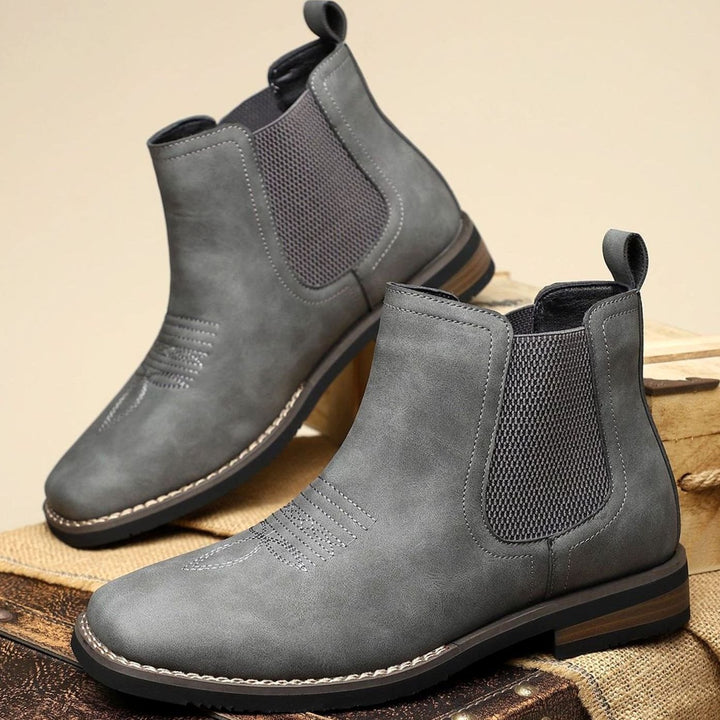 Men's Faux Leather Slip-On Chelsea Ankle Boots