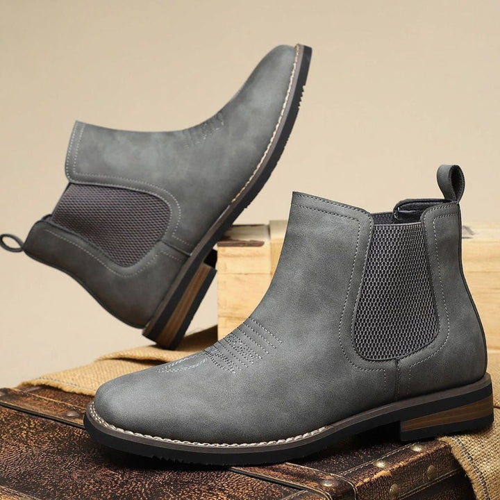 Men's Faux Leather Slip-On Chelsea Ankle Boots