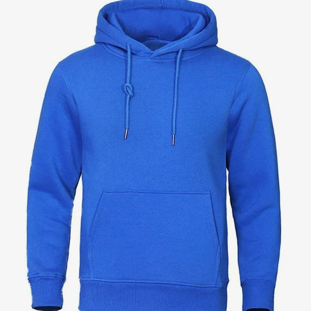 Men's Fleece Drawstring Pullover Hoodie Sweatshirt - Blue