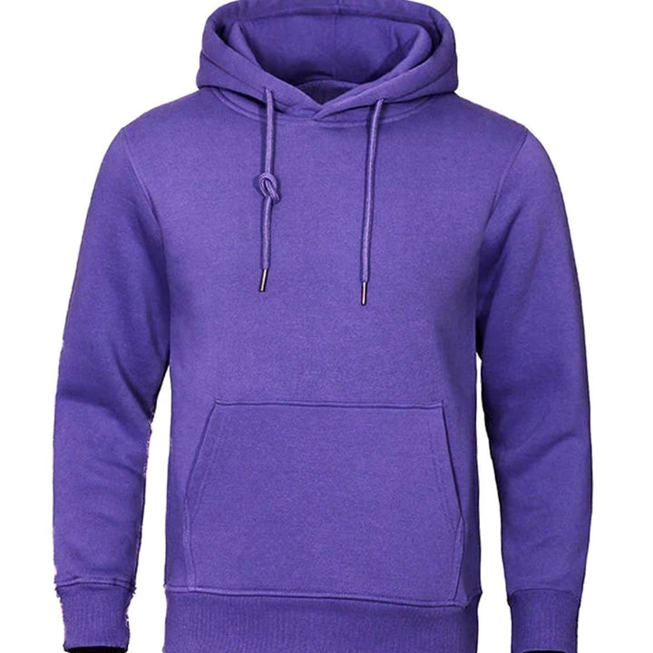 Men's Fleece Drawstring Pullover Hoodie Sweatshirt - Purple