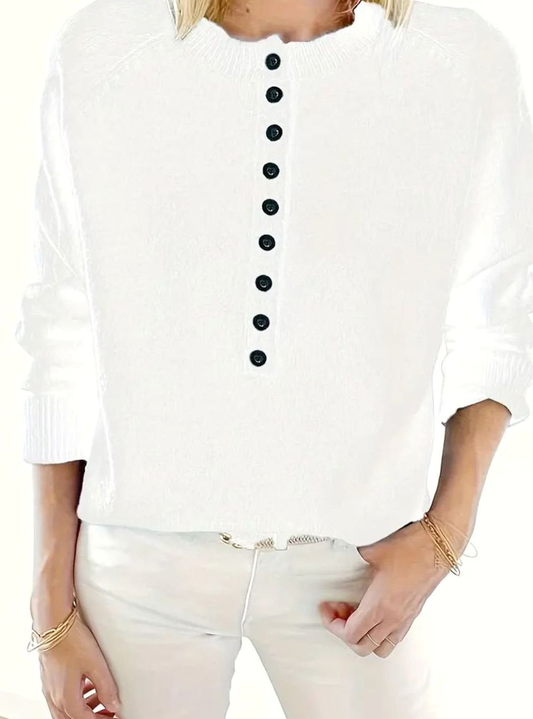 Men's Half-Button Collar Knitted Jumper