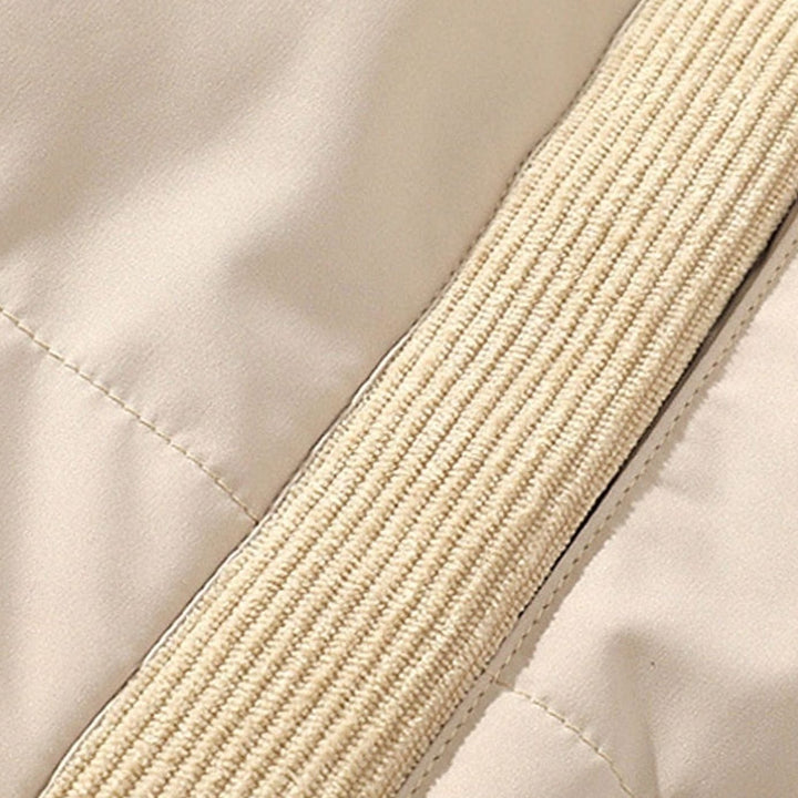 Men's Insulated Stand-Collar Corduroy Panel Puffer Jacket