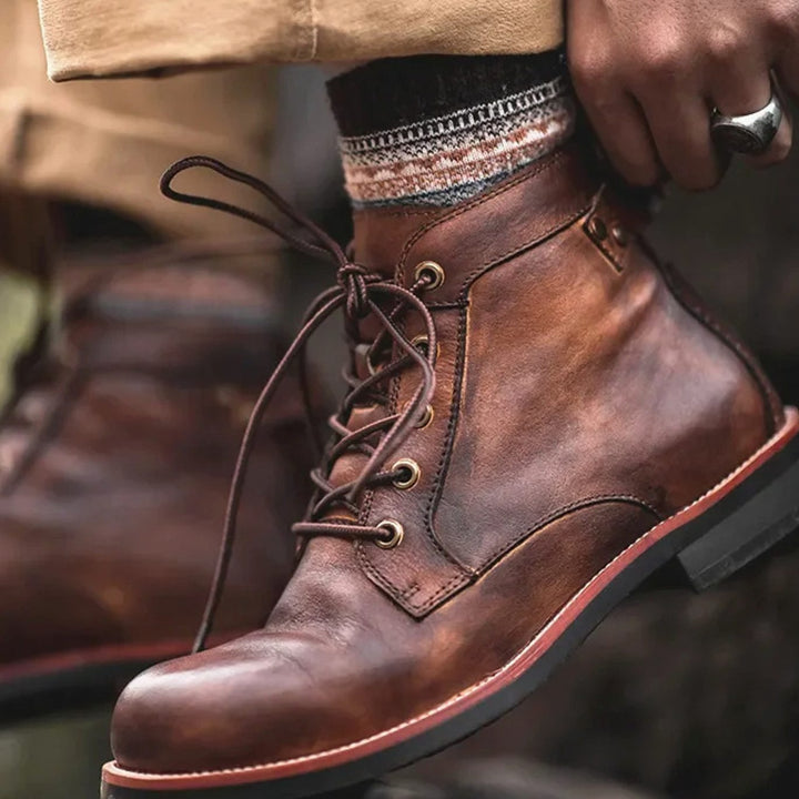 Men's Lace-Up Ankle Boots Casual Urban Everyday - Brown