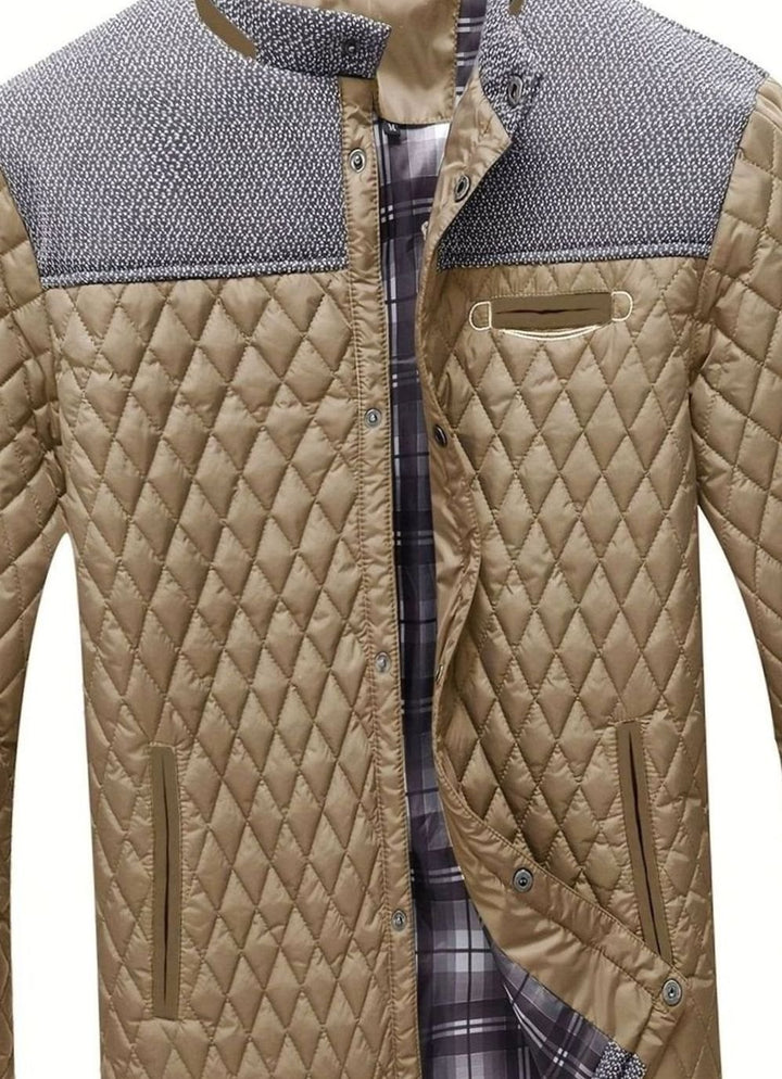 Men's Lightweight Quilted Stand-Collar Zip-Up Jacket