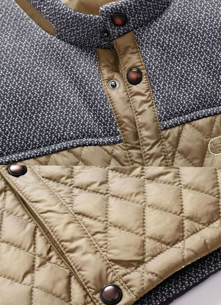 Men's Lightweight Quilted Stand-Collar Zip-Up Jacket