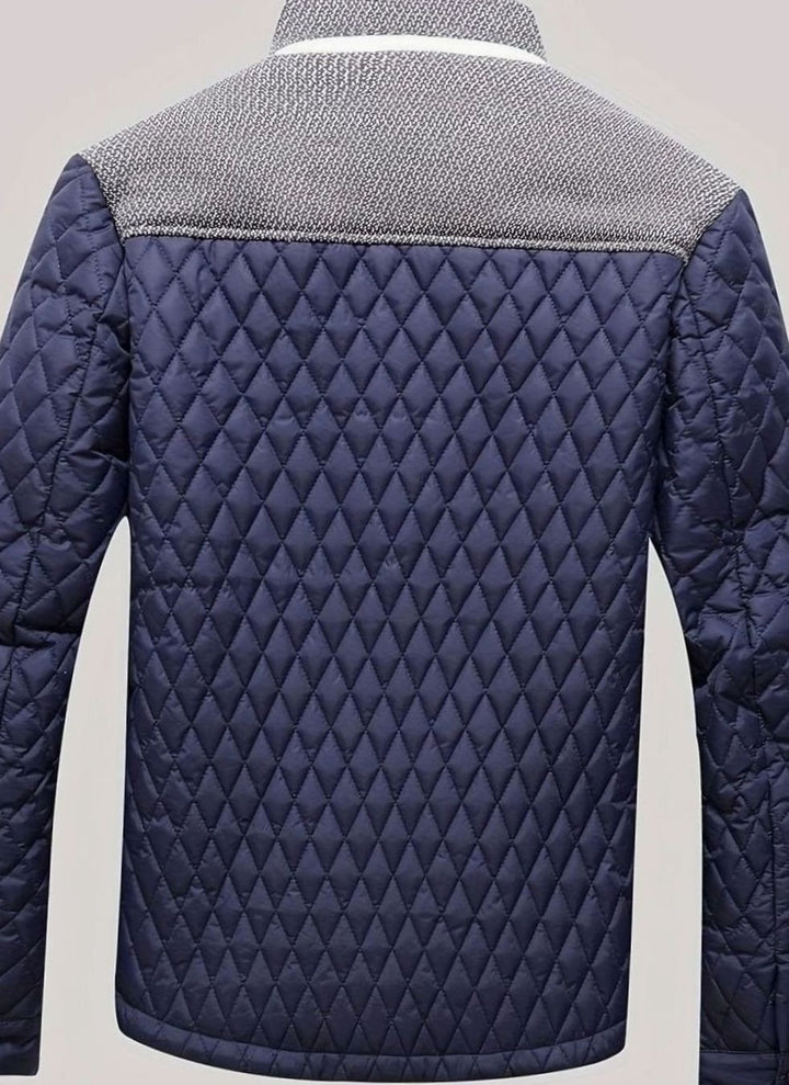 Men's Lightweight Quilted Stand-Collar Zip-Up Jacket