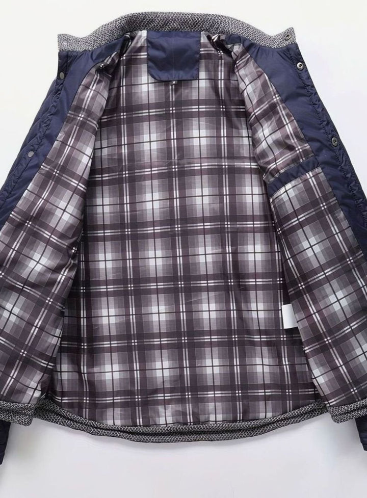 Men's Lightweight Quilted Stand-Collar Zip-Up Jacket