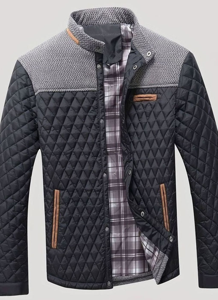 Men's Lightweight Quilted Stand-Collar Zip-Up Jacket