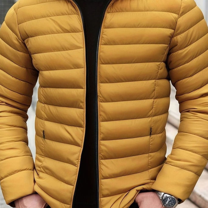 Men's Lightweight Quilted Zip-Up Puffer Jacket - Yellow