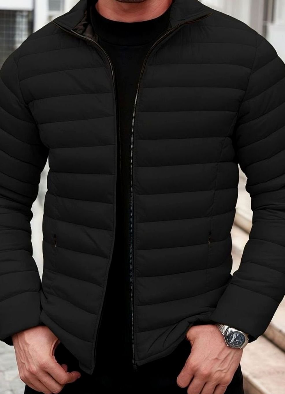 Men's Lightweight Quilted Zip-Up Puffer Jacket