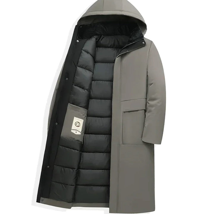 Men's Long Padded Hooded Winter Parka Coat
