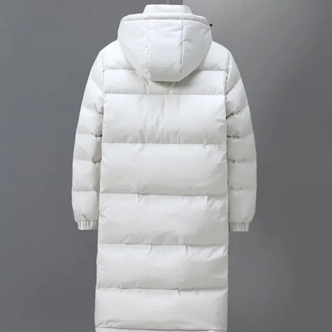Men's Long Quilted Hooded Puffer Coat Winter Parka