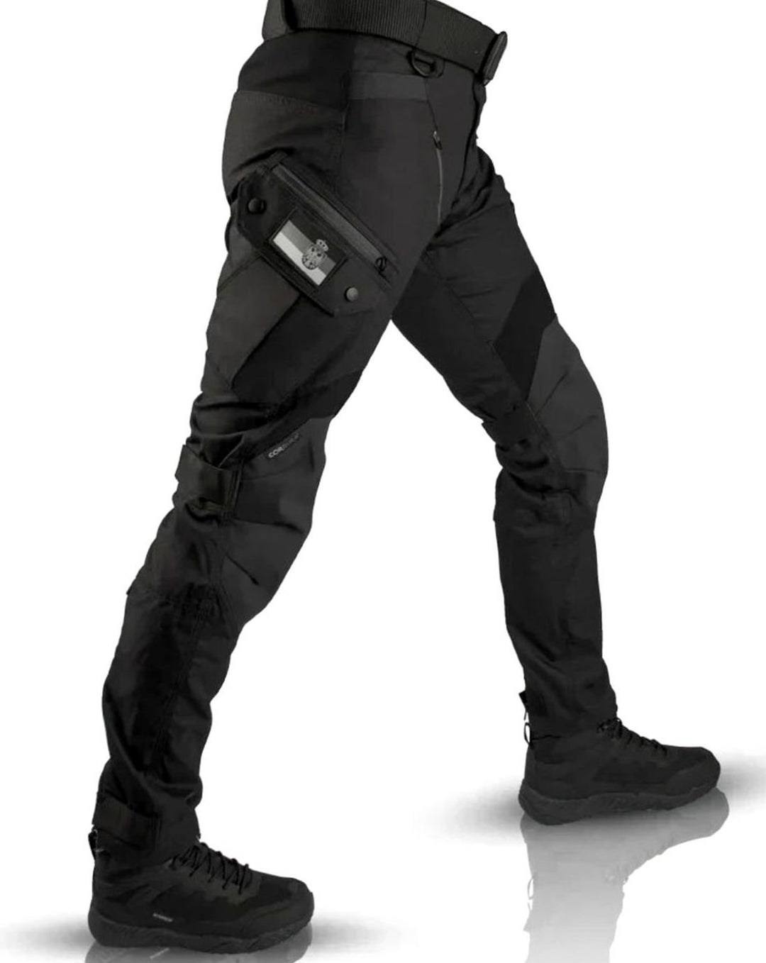 Men's Multi-Pocket Tactical Cargo Trousers Outdoor Combat Pants - Black