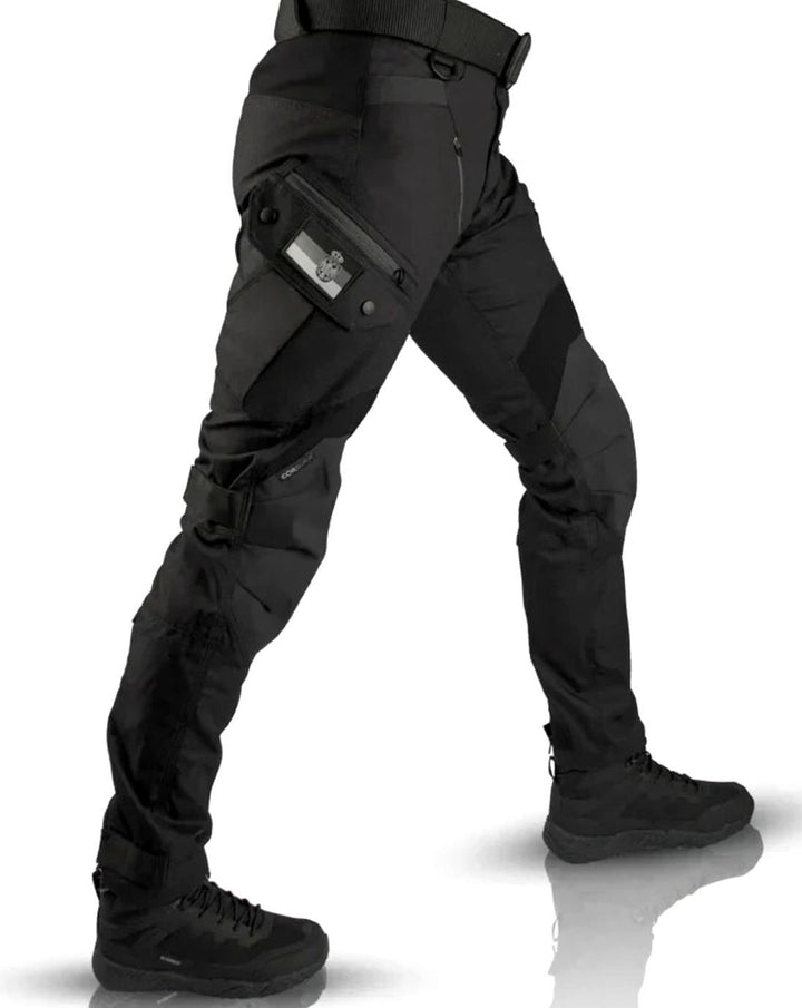 Men's Multi-Pocket Tactical Cargo Trousers Outdoor Combat Pants - Black
