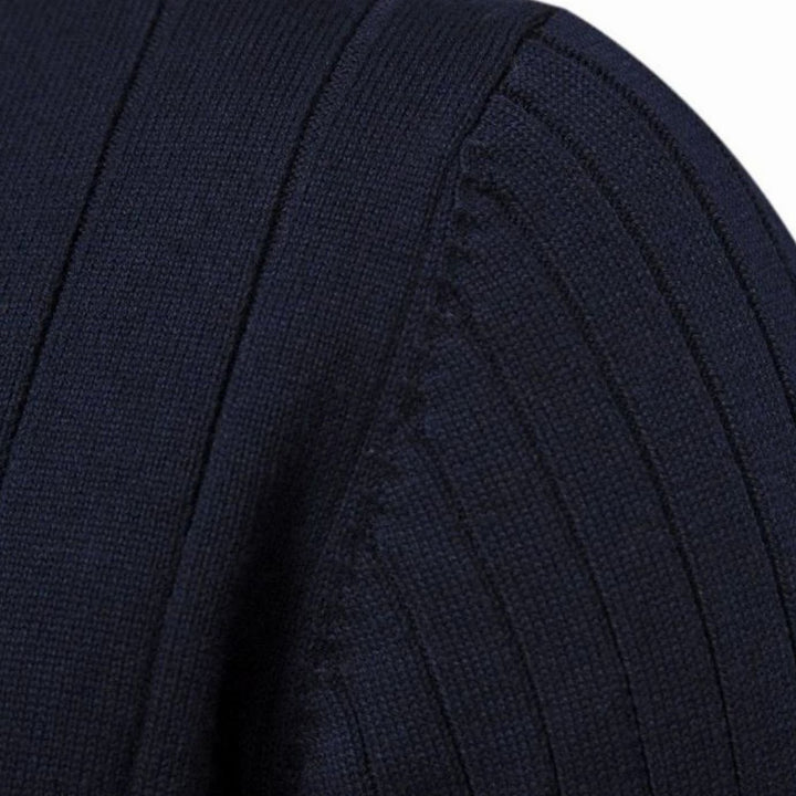 Men's Muscle-Fit Half-Zip Ribbed Knitted Sweater