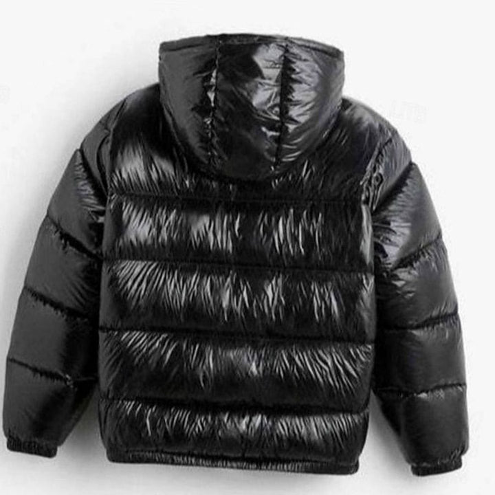 Men's Quilted Hooded Coated Puffer Jacket for Winter