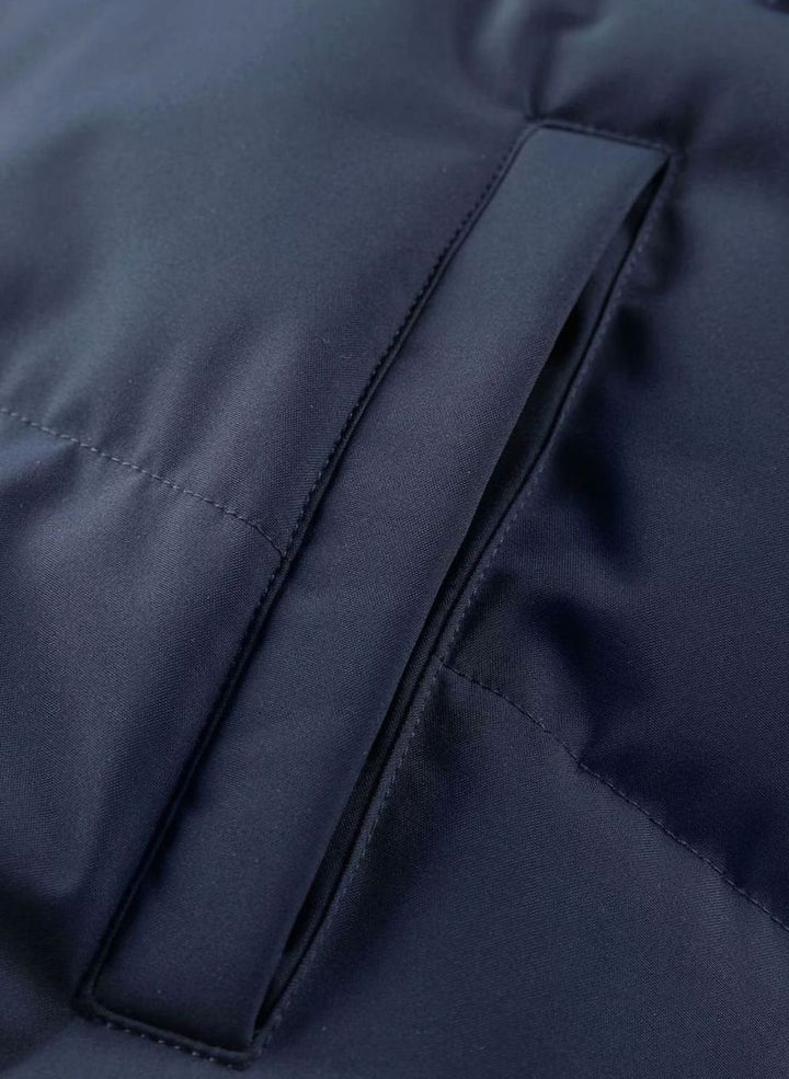 Men's Quilted Hooded Full-Zip Puffer Winter Jacket Ribbed Cuffs