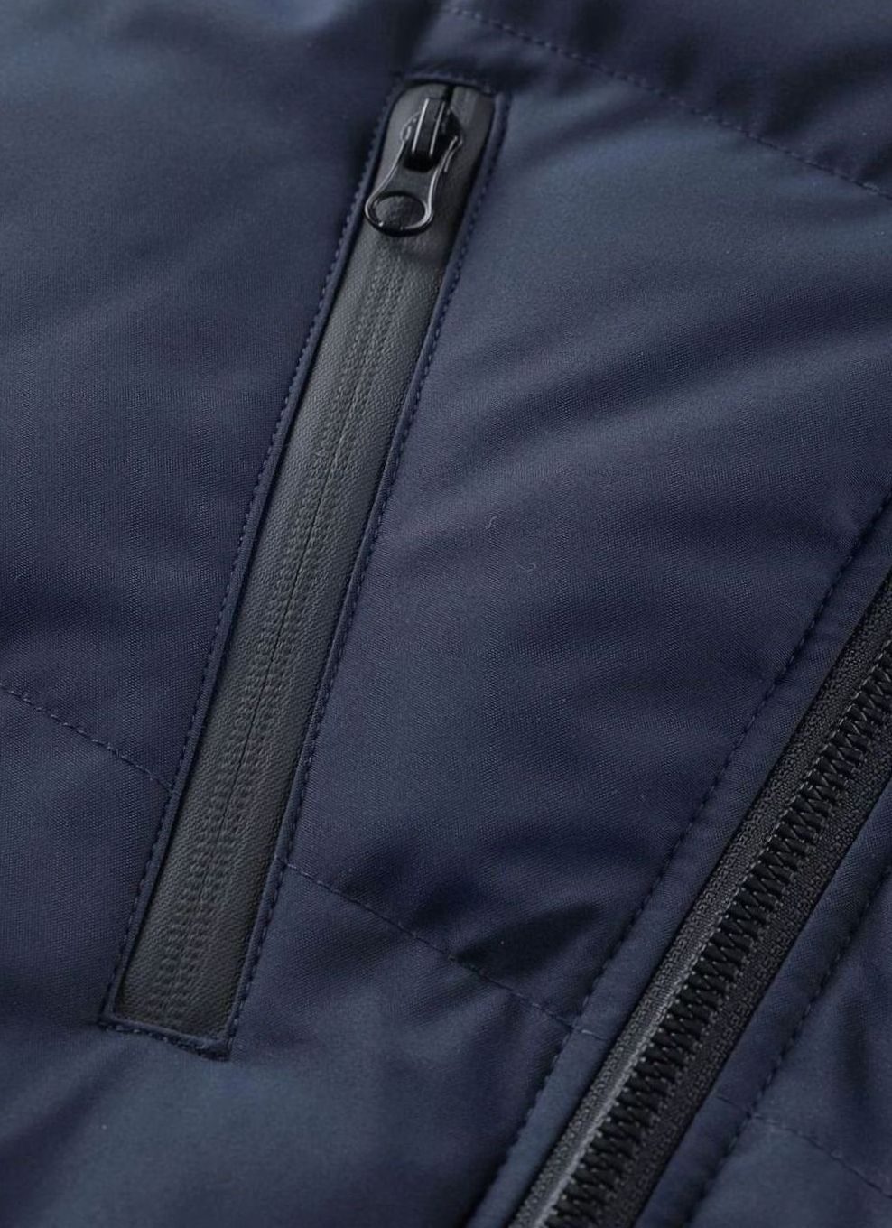 Men's Quilted Hooded Full-Zip Puffer Winter Jacket Ribbed Cuffs