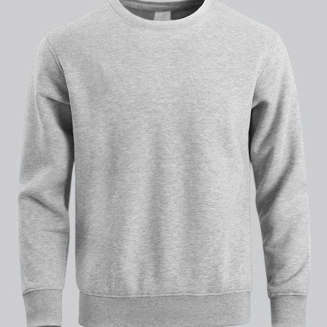 Men's Relaxed-Fit Crew Neck Long Sleeve Sweatshirt - Grey
