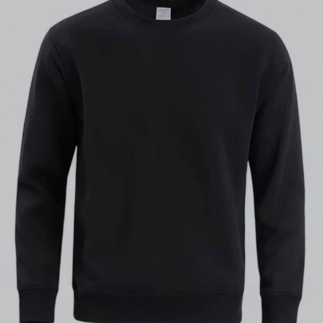 Men's Relaxed-Fit Crew Neck Long Sleeve Sweatshirt - Black