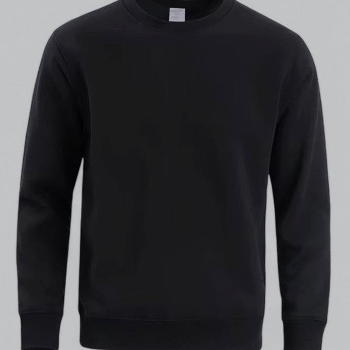 Men's Relaxed-Fit Crew Neck Long Sleeve Sweatshirt - Black